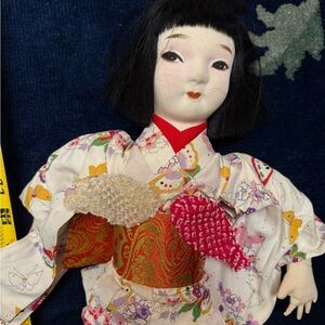 Charming Kimono Doll with Black Hair